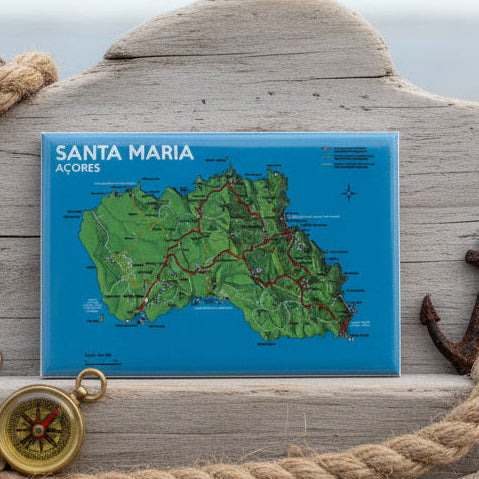 Íman Mapa de Santa Maria – Explore a Ilha do Sol