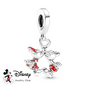 Sterling Silver 925 Bead, Mickey and Minnie Mouse Disney Kiss