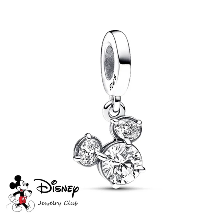 Conta em Prata 925, Silhueta da Cabeça Brilhante do Mickey Mouse