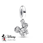 Sterling Silver 925 Bead, Mickey Mouse Sparkling Head Silhouette