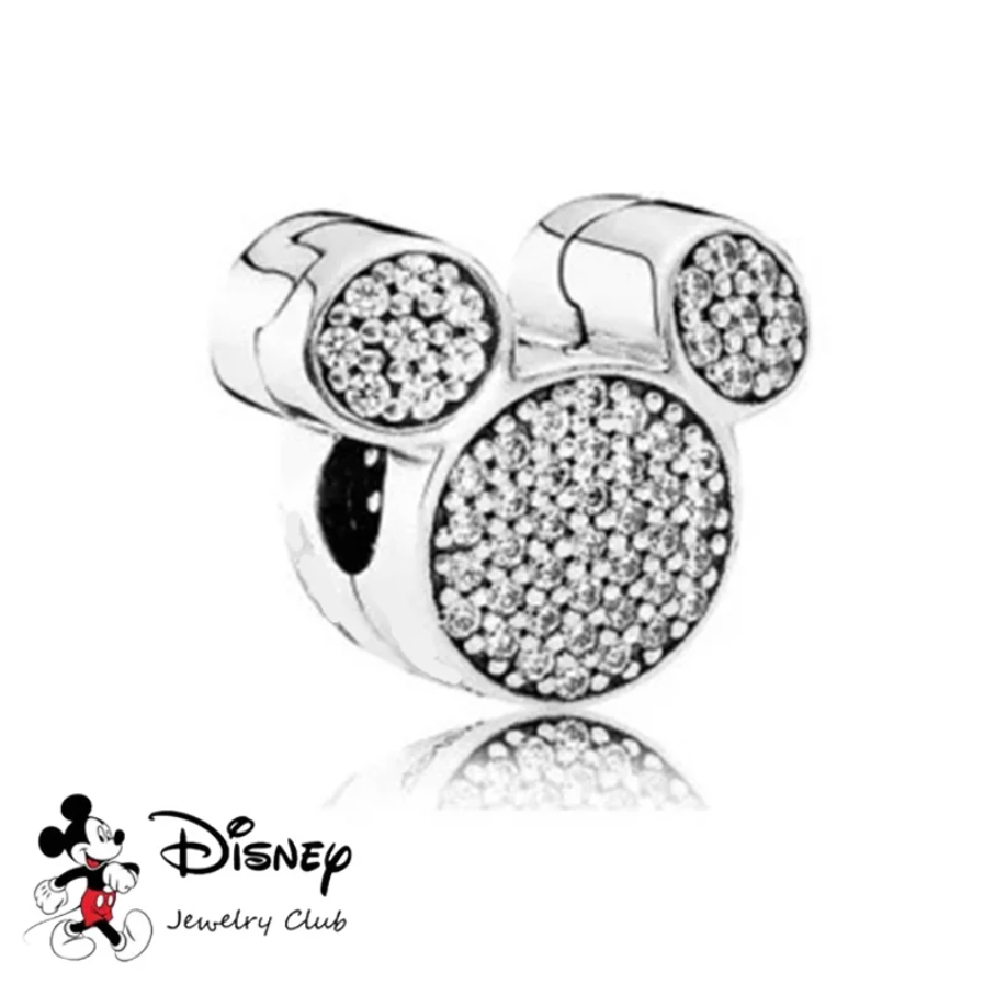 Conta em Prata 925,  Disney Mickey Mouse Pavé Clip