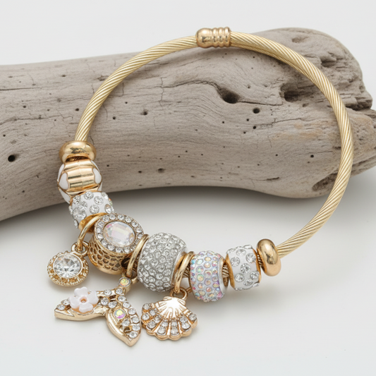 Pulseira Rígida Ocean Magic – O Brilho das Profundezas no Seu Pulso