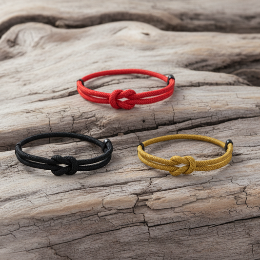 Bracelet Black Hook en Coton – Hameçon Argenté Minimaliste