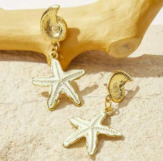 Brincos de Senhora com Pingente Estrela-do-Mar