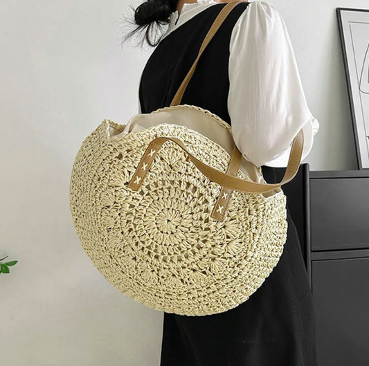 Bolsa de Ombro de Senhora feito em Canudos de Palha