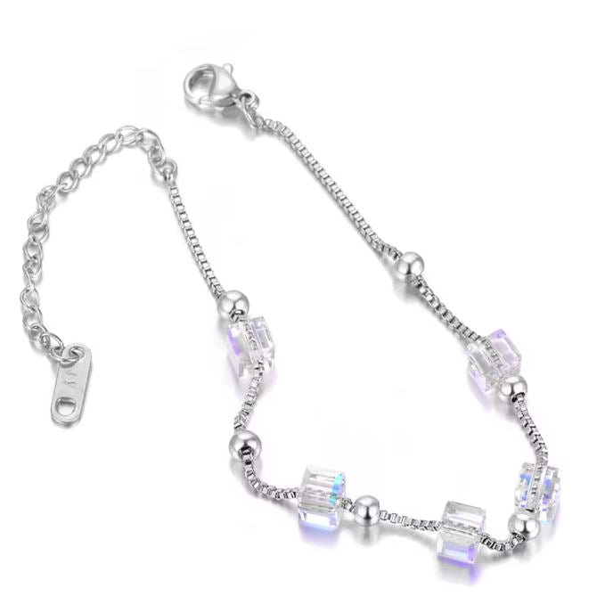 Pulseira de Senhora em Aço Inoxidável, Banhada Ouro 18K (Prata)