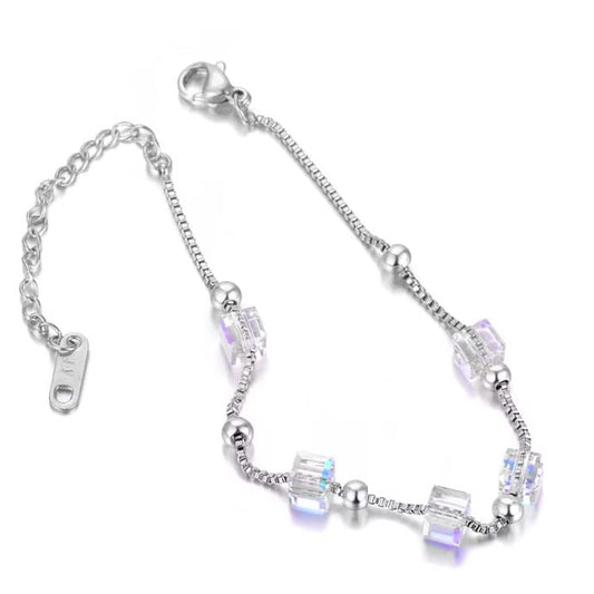 Pulseira de Senhora em Aço Inoxidável, Banhada Ouro 18K (Prata)