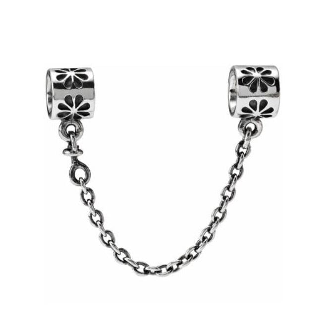 Trava-Segurança para Pulseria de Contas em Prata 925, Flor Desenhada